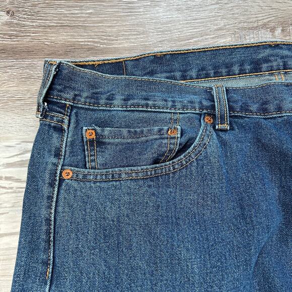 Levi’s 505 Jeans Blue 100% Cotton Denim Straight Leg Mid Rise W42 L32 - Picture 2 of 7